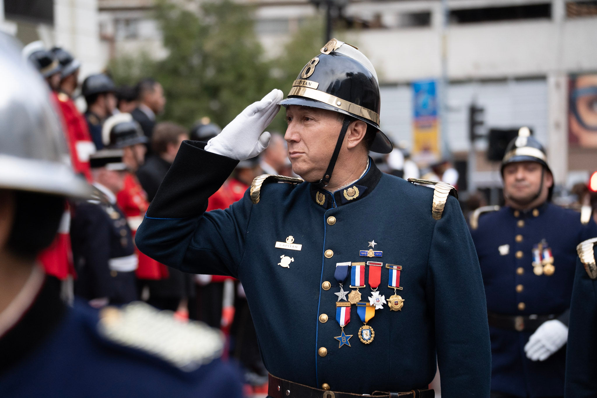 Capitán de la Octava Compañía durante la ceremonia